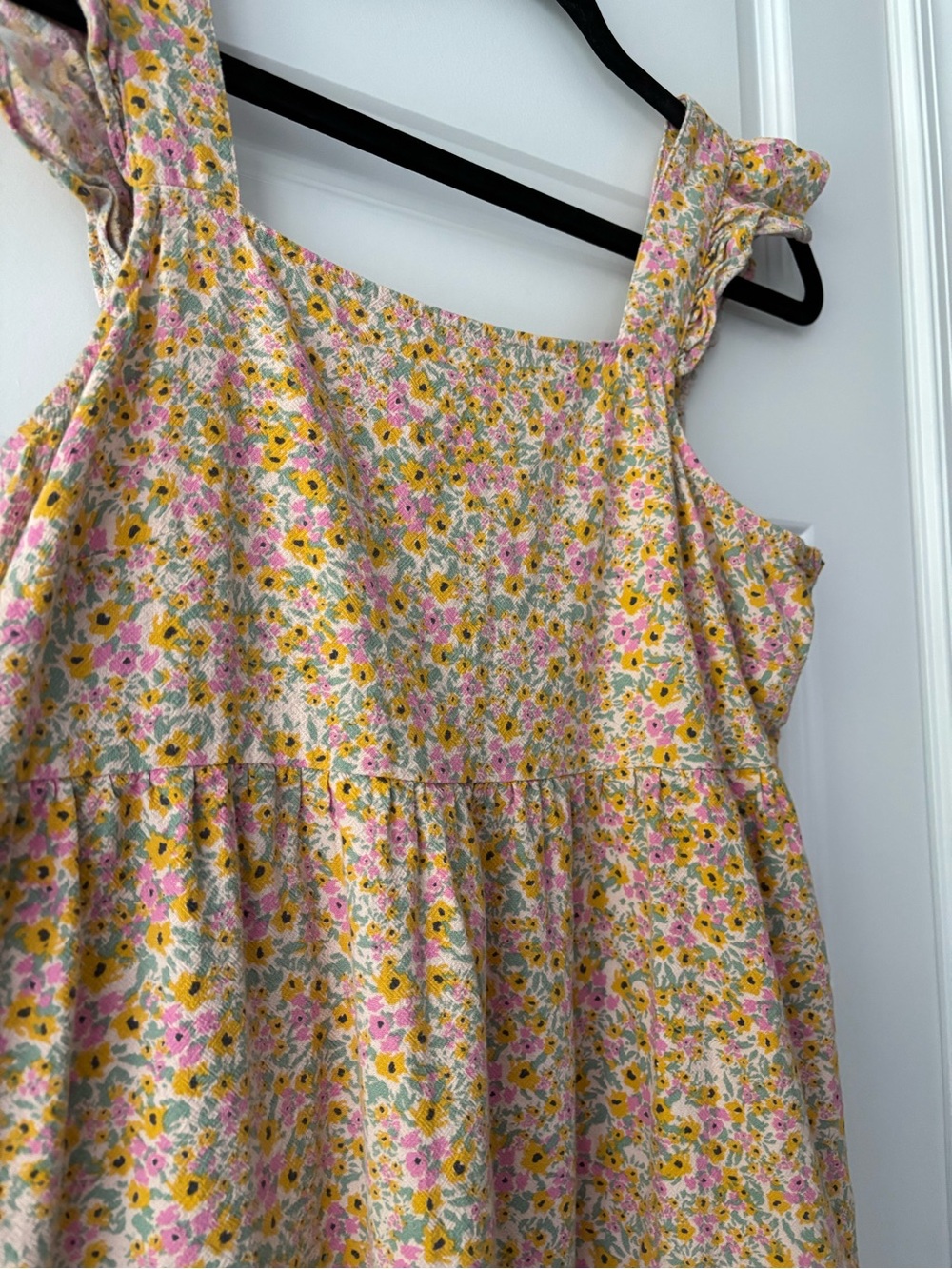 Universal Thread Yellow Floral Ruffle-Shoulder Sundress S - Picture 4 of 7
